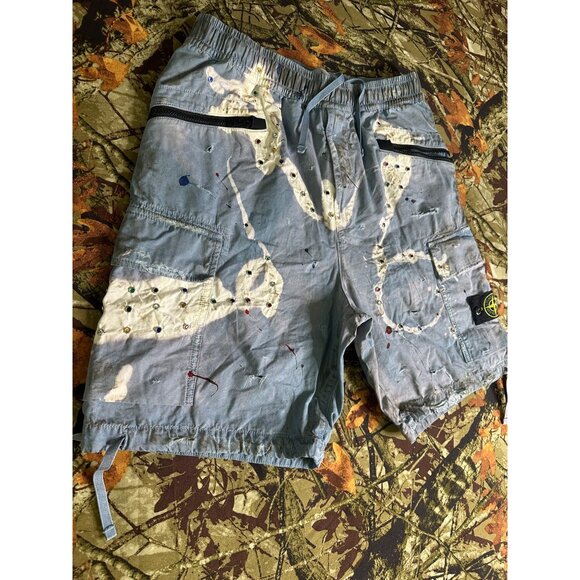 DRO Lab Custom 1/1 ART x  Stone Island Cargo Shorts - Picture 2 of 16